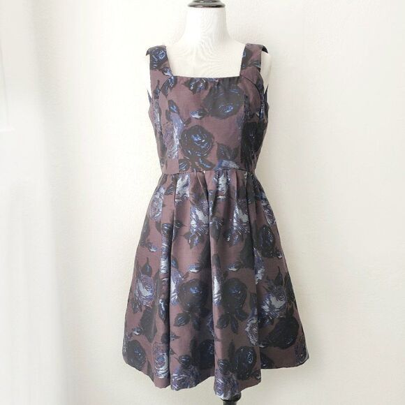 MUSE | Floral straight neckline semi formal dress - Picture 1 of 7